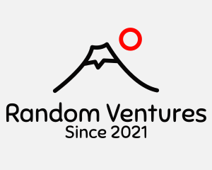 Volcano Mountain Outline  logo design