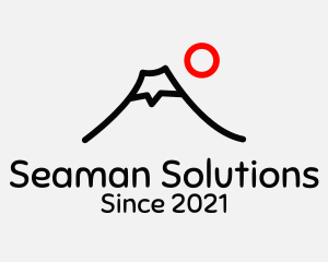 Volcano Mountain Outline  logo design