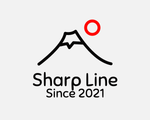 Outline - Volcano Mountain Outline logo design