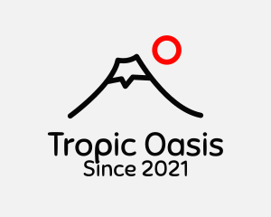 Volcano Mountain Outline  logo design