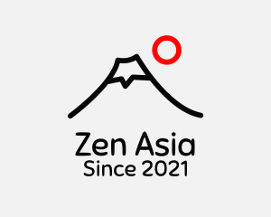 Asia - Volcano Mountain Outline logo design