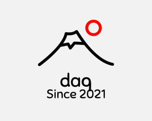 Volcano Mountain Outline  logo design