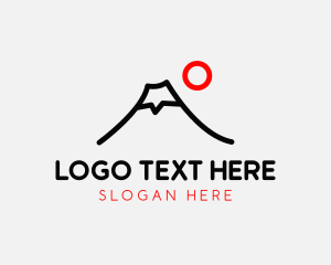 Scene - Volcano Mountain Outline logo design