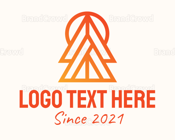 Orange Pine Tree Logo