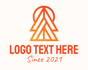Tree - Orange Pine Tree logo design