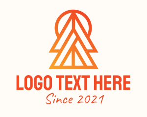 Camp - Orange Pine Tree logo design