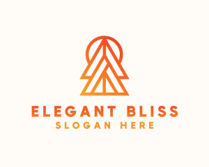 Pattern - Orange Pine Tree logo design