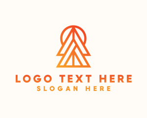 Gradient - Orange Pine Tree logo design