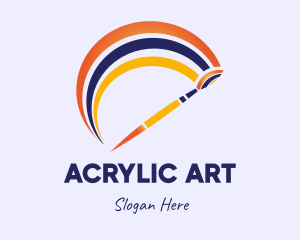 Paintbrush Rainbow Arc logo design