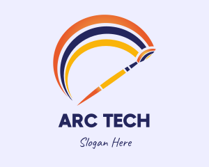 Arc - Paintbrush Rainbow Arc logo design