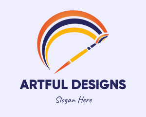 Paintbrush Rainbow Arc logo design