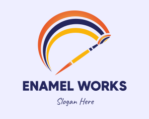 Enamel - Paintbrush Rainbow Arc logo design