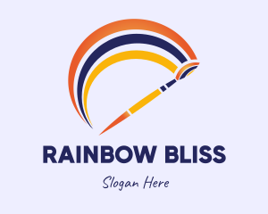 Paintbrush Rainbow Arc logo design