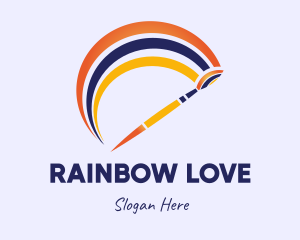 Paintbrush Rainbow Arc logo design