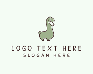 Preschool - Cute Llama Animal logo design