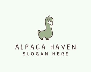Cute Llama Animal logo design