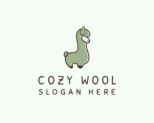 Wool - Cute Llama Animal logo design