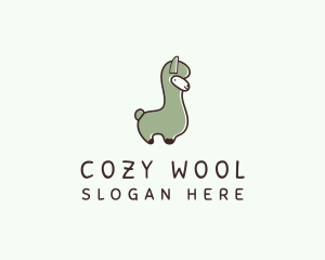 Cute Llama Animal logo design