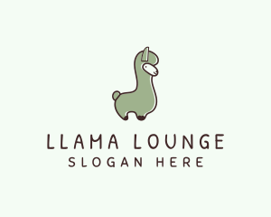 Cute Llama Animal logo design