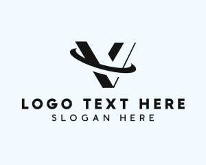 Logistics Courier Letter V logo design