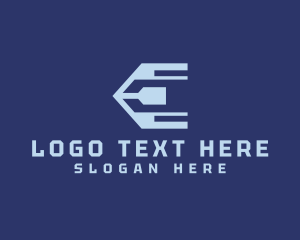 Telecom - Tech Gaming Letter E logo design