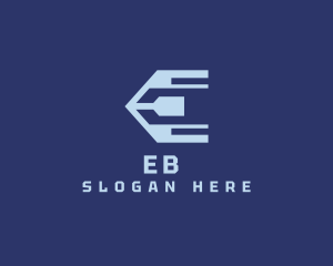 Game Streaming - Tech Gaming Letter E logo design