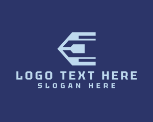 Application - Tech Gaming Letter E logo design