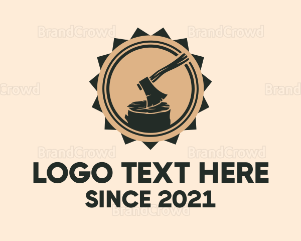 Lumber Ax Stamp Logo