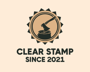 Lumber Ax Stamp logo design