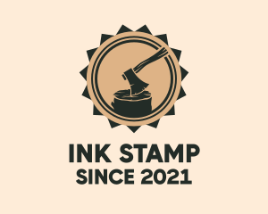 Lumber Ax Stamp logo design