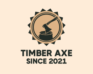 Lumber Ax Stamp logo design