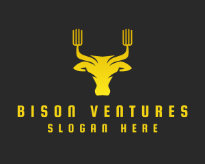 Yellow Bull Fork logo design