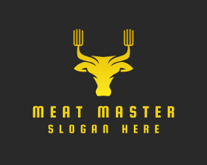 Yellow Bull Fork logo design