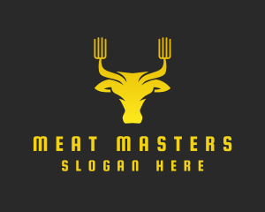 Yellow Bull Fork logo design