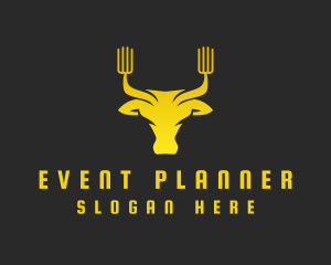 Carnivore - Yellow Bull Fork logo design