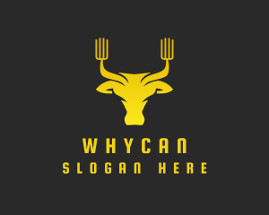 Buffalo - Yellow Bull Fork logo design