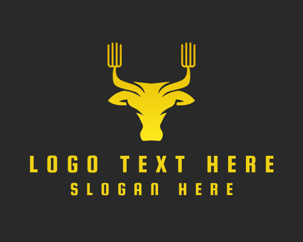 Dining - Yellow Bull Fork logo design