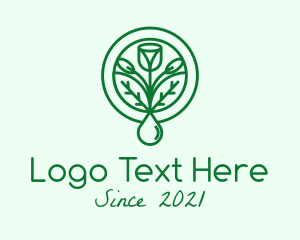 Dew - Green Sprout Droplet logo design