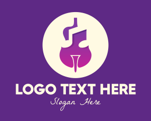 Orchestra - Purple Gradient Violin logo design