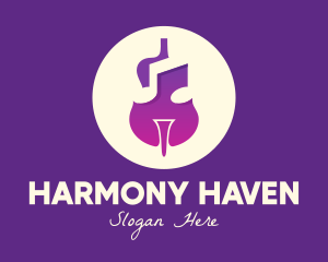 Symphony - Purple Gradient Violin logo design