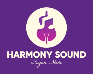Purple Gradient Violin logo design