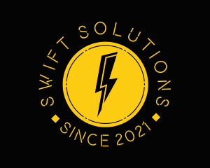 Speedy - Gold Lightning Energy logo design