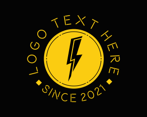 Thunder - Gold Lightning Energy logo design