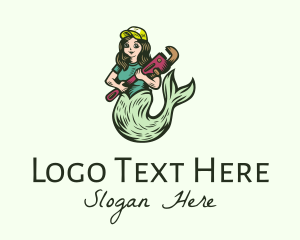 Plumbing - Woman Mermaid Mechanic logo design