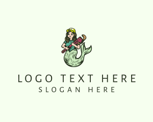 Mermaid - Woman Mermaid Mechanic logo design