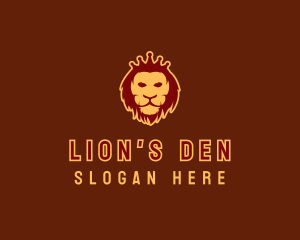 Crown Lion King logo design