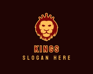 Crown Lion King logo design