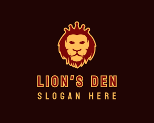 Crown Lion King logo design