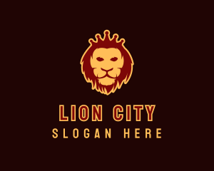 Crown Lion King logo design