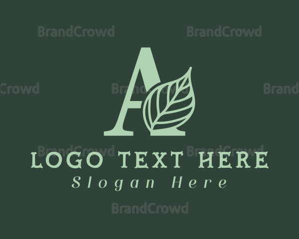 Leaf Organic Letter A Logo